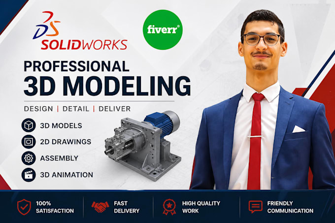create 3d modeling, animation, 2d drawing, mechanical assembly with solidworks