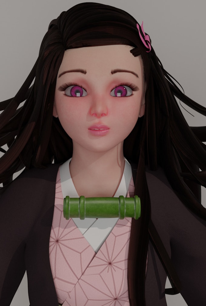 model 3d anime beautiful