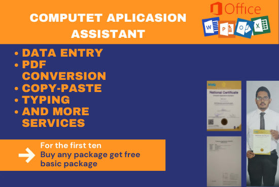 do microsoft office work, data entry, copypaste, PDF convert