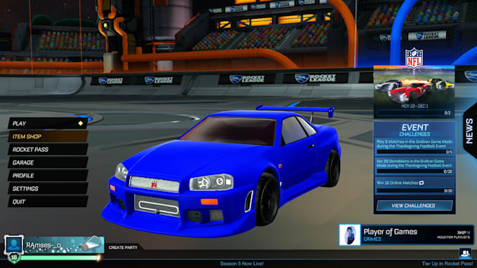 play rocket league with u i am d3