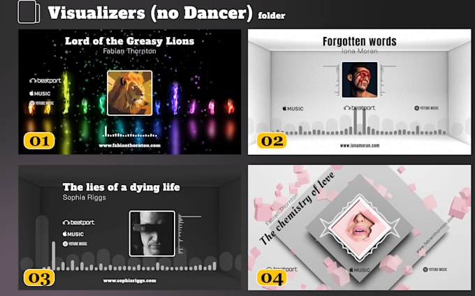 make creative audio spectrum music visualizer with animated lyrics