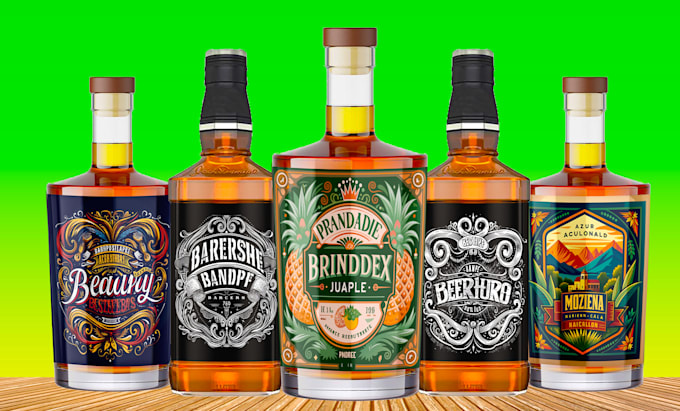 design wine bottle label vodka whisky gin label design