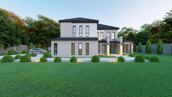 make 3d house design exterior rendering architectural walkthrough video