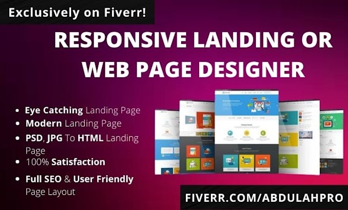 Create modern and responsive landing page design using html css ...