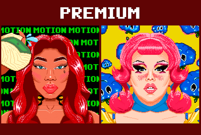 create a pixel art portrait for your proyect