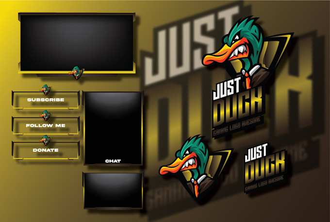 a professional design twitch overlay and streaming package