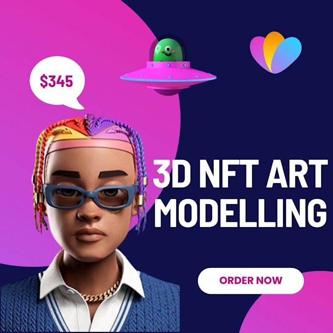 Model 3d nft art 10k nft art, for your collection by Mrayub_marketer Fiverr
