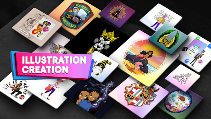 design handmade custom artwork for packaging, books or brand assets