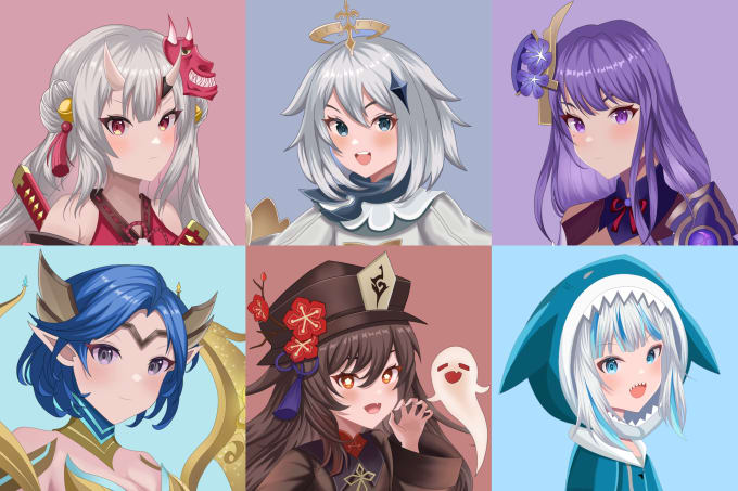 Anime Headshot Icon for Photo Profile - Artists&Clients