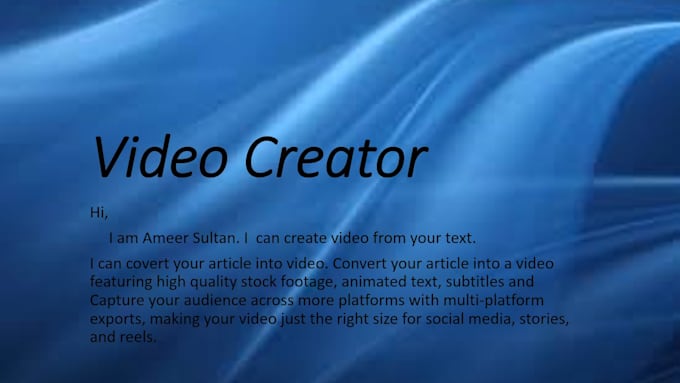 convert your article into video