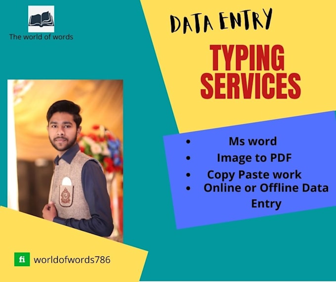 do typing services, image to PDF, data entry, and more facilities