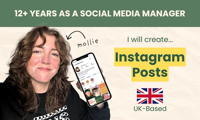 create 5 instagram posts for your business with graphics
