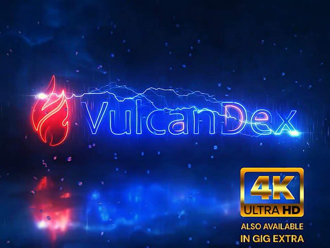 create cyberpunk neon light glow logo animation intro with fog, lightning