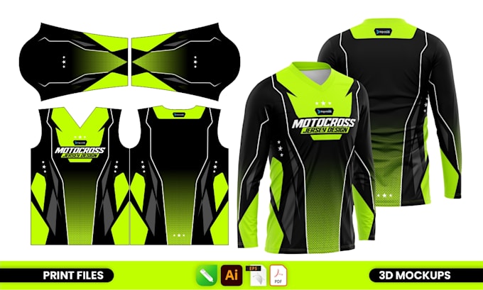 make an mx motocross jersey, pants design for sublimation