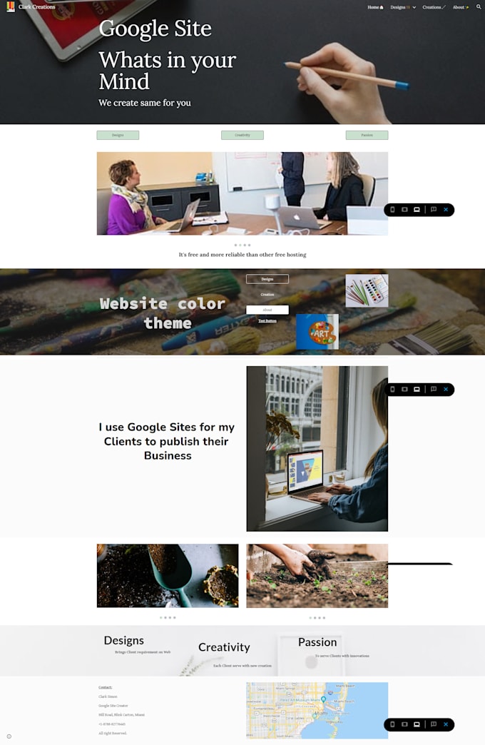 create google sites business or personal etc