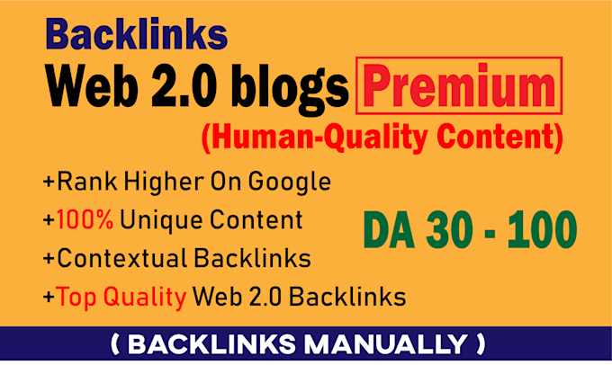 do create manually backlinks from a top quality 2 0 web