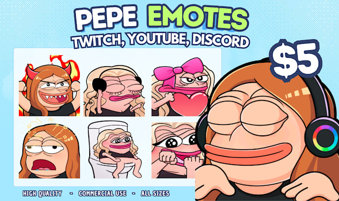 do custom and cute pepe emotes