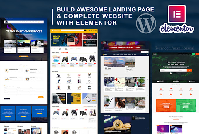 create elementor landing page or elementor wordpress website