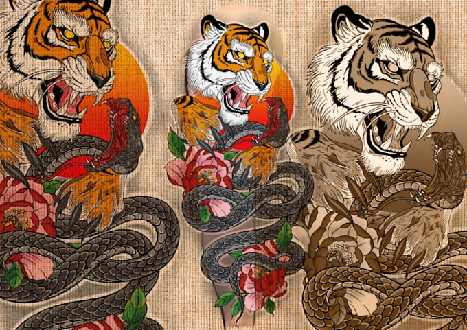 Best Price! I will create japanese or oriental tattoo design for you  for $50