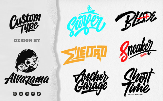 Draw hand lettering typography or calligraphy logo design by Alvazama ...