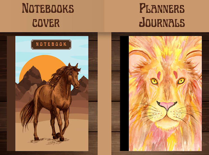 design notebooks cover, journals, planners, with contents
