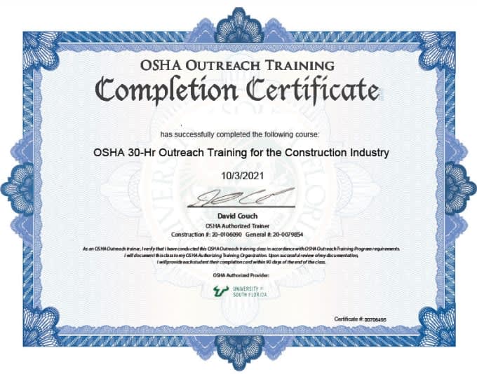 Complete your osha certification by Nafeeswadho366 Fiverr
