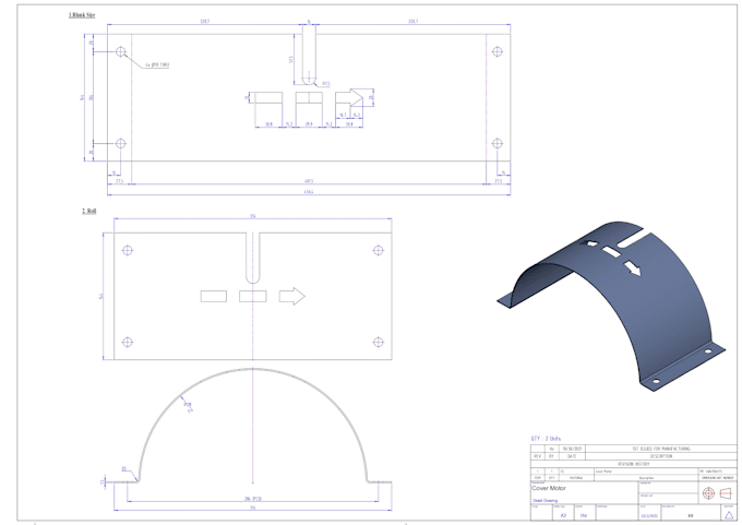 create drawing sheet metal production and laser cutting