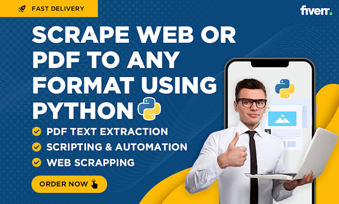Automate web scraping, pdf data extraction, and python programming by ...