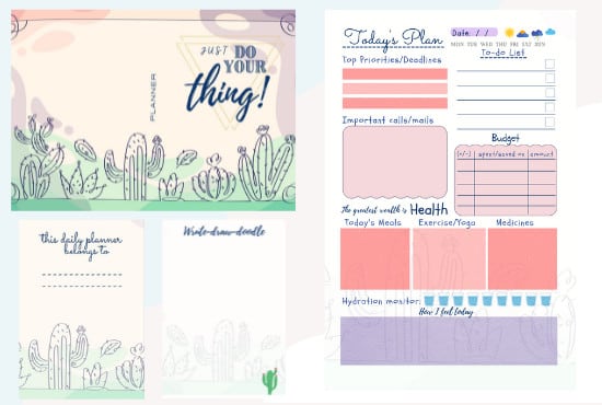 design minimalist ,creative custom planner or journal layout
