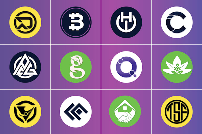 do crypto cryptocurrency token coin blockchain minimalist app icon logo design
