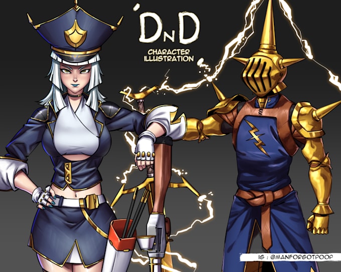 draw your dnd character art and original character design