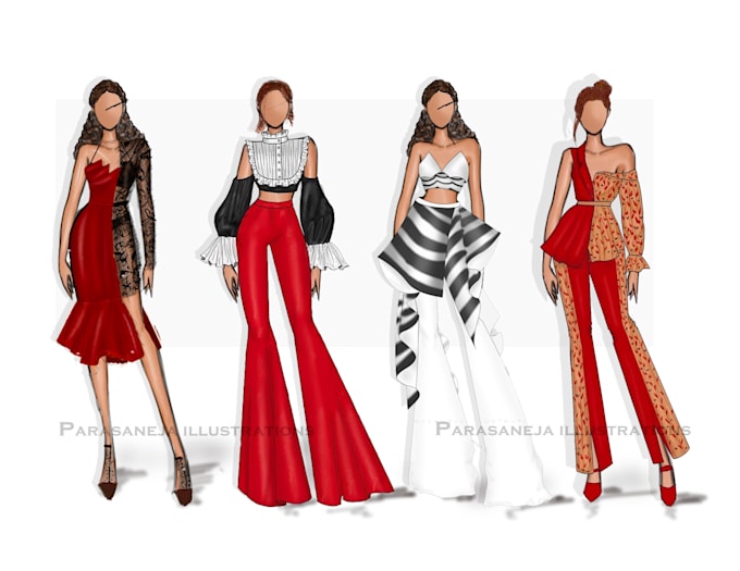 Draw a professional fashion illustration by Parasaneja99 | Fiverr