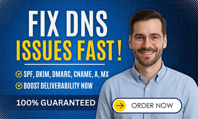 setup or fix spf, dkim, dmarc, mx dns record for email inbox deliverability