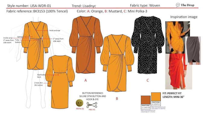 make fashion technical flat sketch and tech pack