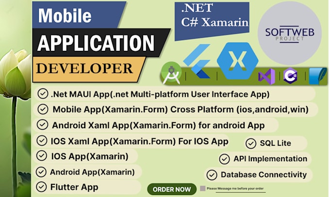 develop mobile apps for IOS and android using xamrine and flutter