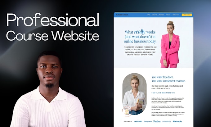 design and setup thinkific, kajabi, teachable course website