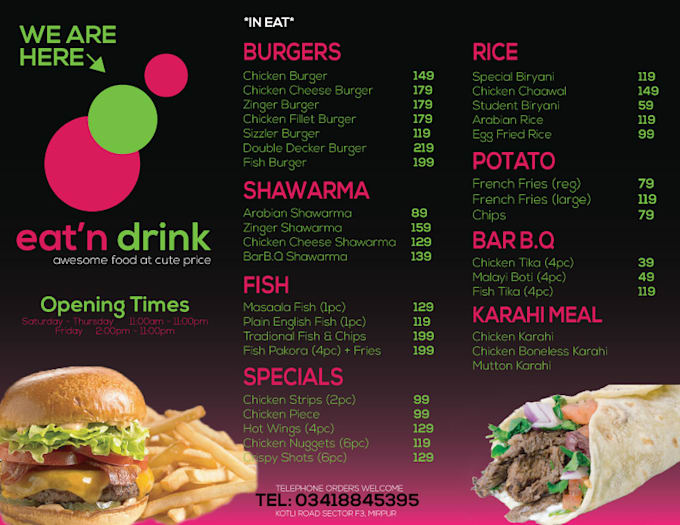 design a Restaurant Menu