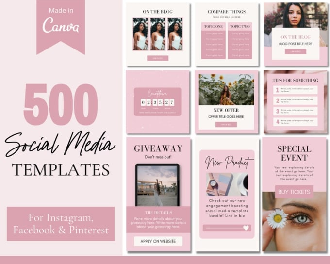 Give you 500 canva templates to customize in instagram and facebook by ...