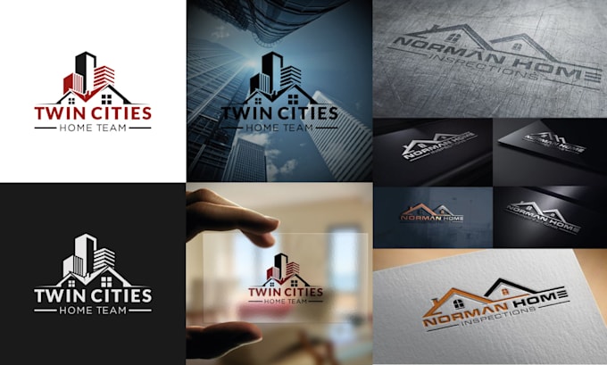 do an amazing simple real estate building and construction logo for your home