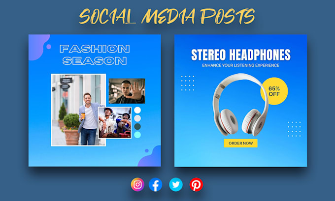 design eye catching instagram, facebook social media posts