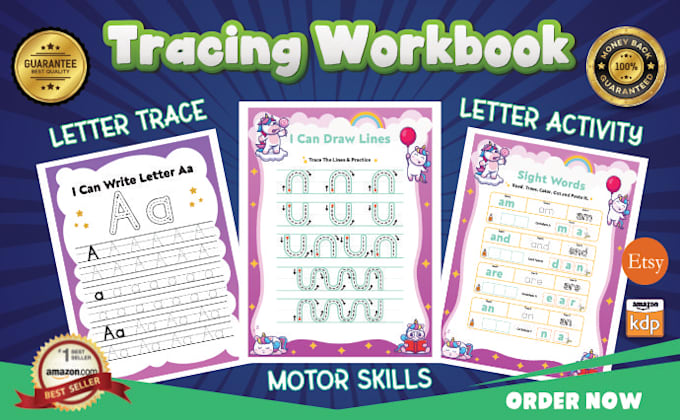 make children handwriting tracing workbook for amazon KDP