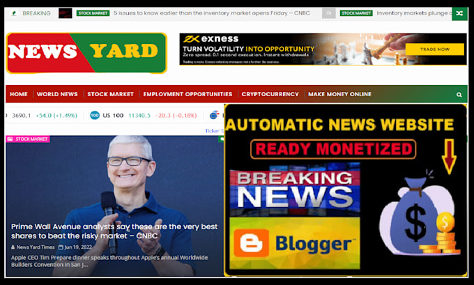 create monetized autoposting news website with adsterra ads