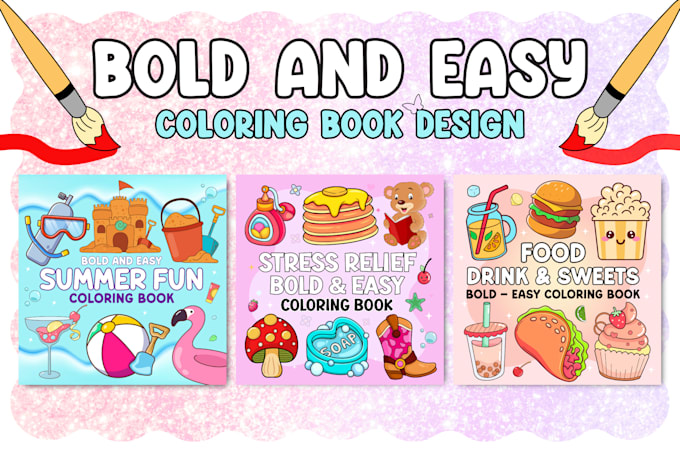 created high quality bold and easy coloring book cover and pages for amazon KDP