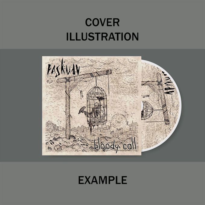 Draw music album cover illustration by Adatarasevych Fiverr