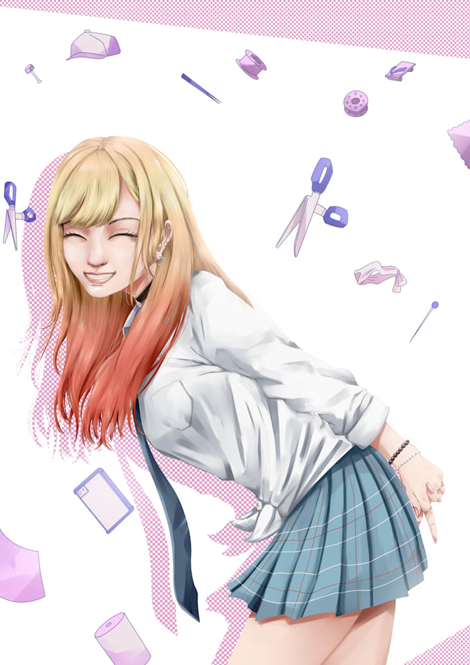 draw semirealism style illustration for you