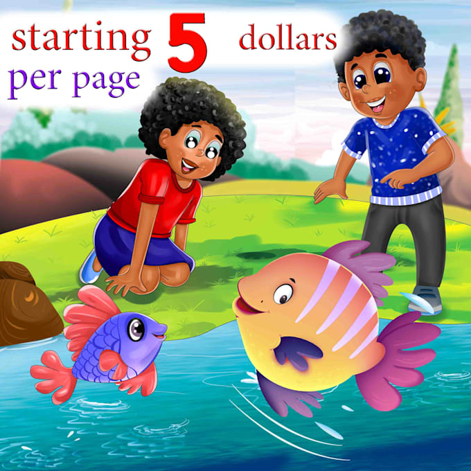 create vibrant childrens book illustrations and cover art