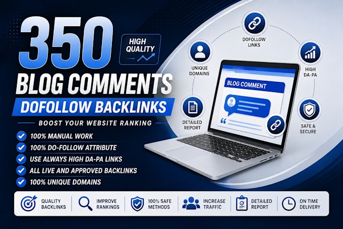 build 350 high quality dofollow blog comment backlinks