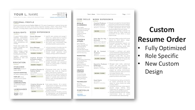 design, write, and optimize your custom resume or CV