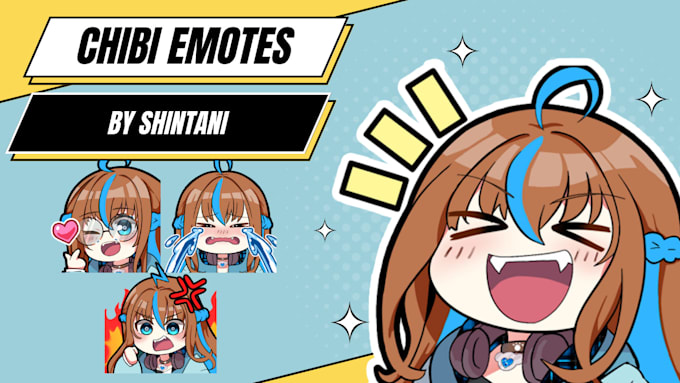 create custom anime chibi for twitch discord emotes and sub badges