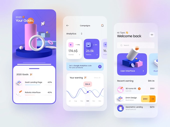 Design ui ux for mobile app with figma for ios or android by Arslan ...